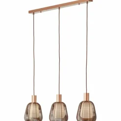 Luminaires Brilliant Suspension Brilliant Wallace Moka, 3 lumières