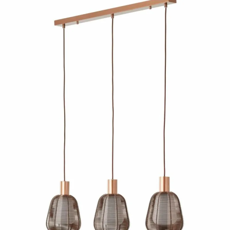 Luminaires Brilliant Suspension Brilliant Wallace Moka, 3 lumières