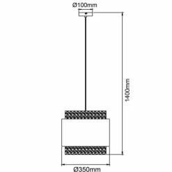 Lampes En Tissu-Luminaires Brilliant Suspension Brilliant Waterlilly Noir, 1 lumière