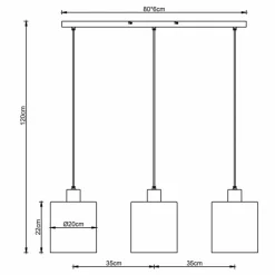 Luminaires Scandinaves-Luminaires Brilliant Suspension Brilliant Weald Noir, 3 lumières