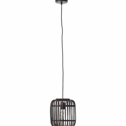 Luminaires Rustiques-Luminaires Brilliant Suspension Brilliant Woodrow Bois foncé, Noir, 1 lumière