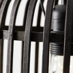 Luminaires Rustiques-Luminaires Brilliant Suspension Brilliant Woodrow Bois foncé, Noir, 3 lumières