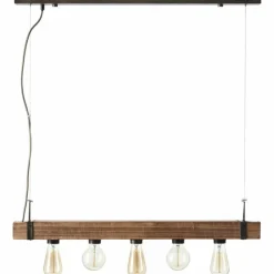 Luminaires Scandinaves-Luminaires Brilliant Suspension Brilliant Woodhill Bois foncé, Noir, 5 lumières