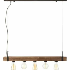 Luminaires Scandinaves-Luminaires Brilliant Suspension Brilliant Woodhill Bois foncé, Noir, 5 lumières