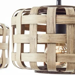 Luminaires Rustiques-Luminaires Brilliant Suspension Brilliant Woodline Noir, 3 lumières