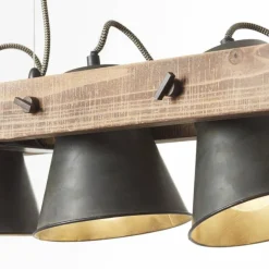 Lampes Industrielles-Luminaires Brilliant Suspension Brilliant-Leuchten Decca Bois foncé, Noir, 5 lumières