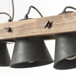 Lampes Industrielles-Luminaires Brilliant Suspension Brilliant-Leuchten Decca Bois foncé, Noir, 5 lumières