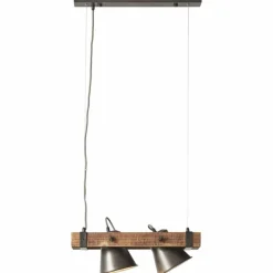 Lampes Industrielles-Luminaires Brilliant Suspension Brilliant-Leuchten Decca Bois foncé, Noir, 2 lumières
