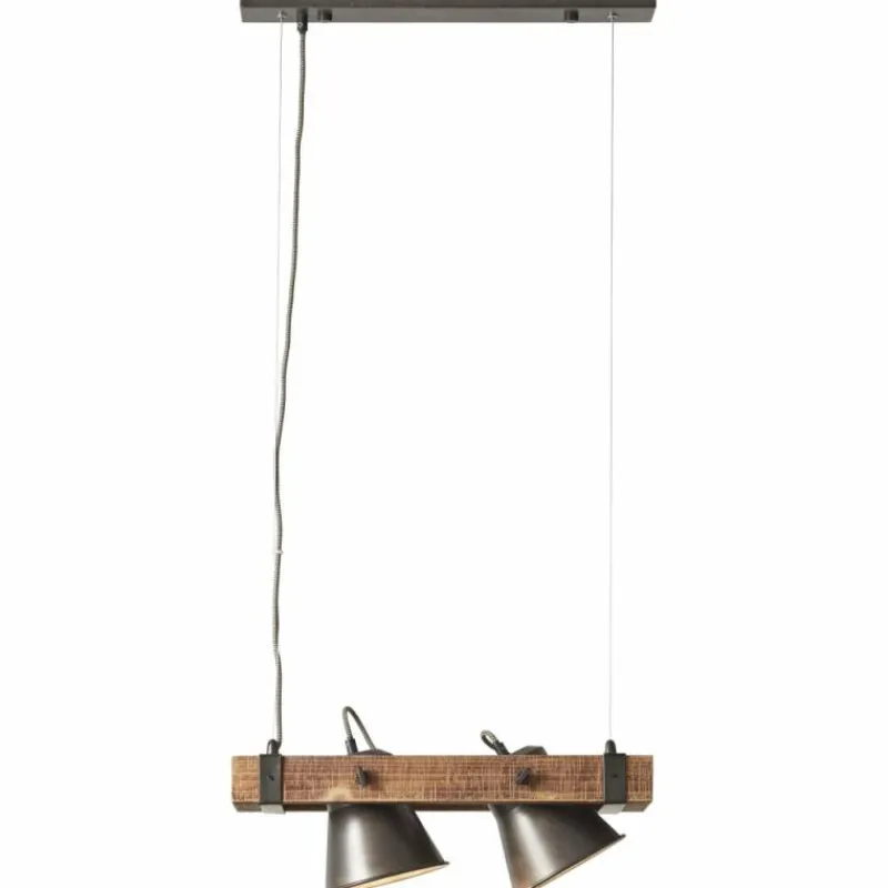 Lampes Industrielles-Luminaires Brilliant Suspension Brilliant-Leuchten Decca Bois foncé, Noir, 2 lumières