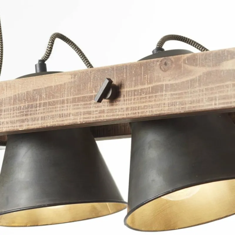 Lampes Industrielles-Luminaires Brilliant Suspension Brilliant-Leuchten Decca Bois foncé, Noir, 2 lumières