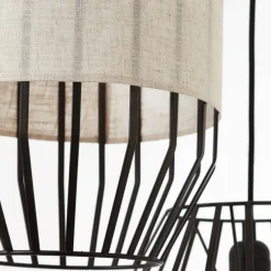 Lampes En Tissu-Luminaires Brilliant Suspension Brilliant-Leuchten Slope Noir, 3 lumières