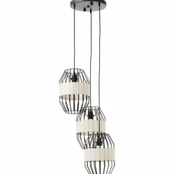 Lampes En Tissu-Luminaires Brilliant Suspension Brilliant-Leuchten Slope Noir, 3 lumières