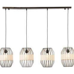 Lampes En Tissu-Luminaires Brilliant Suspension Brilliant-Leuchten Slope Noir, 4 lumières