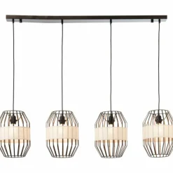 Lampes En Tissu-Luminaires Brilliant Suspension Brilliant-Leuchten Slope Noir, 4 lumières