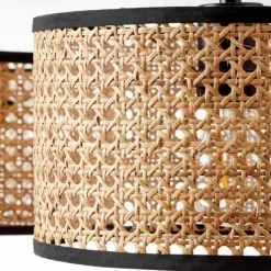 Style Boho-Chic-Luminaires Brilliant Suspension Brilliant-Leuchten Wiley Noir, 3 lumières