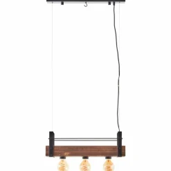 Style Boho-Chic-Luminaires Brilliant Suspension Brilliant-Leuchten Bankwood Noir, 3 lumières