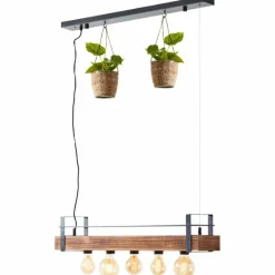 Style Boho-Chic-Luminaires Brilliant Suspension Brilliant-Leuchten Bankwood Noir, 5 lumières
