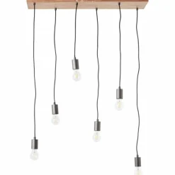 Lampes En Bois-Luminaires Brilliant Suspension Brilliant-Leuchten Rustik Écru, Noir, 6 lumières