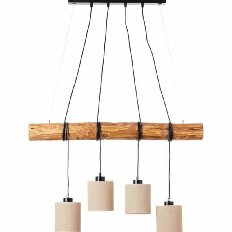 Lampes En Tissu-Luminaires Brilliant Suspension Brilliant-Leuchten Vander Écru, Noir, 4 lumières
