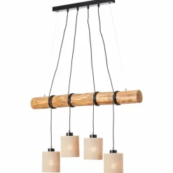 Lampes En Tissu-Luminaires Brilliant Suspension Brilliant-Leuchten Vander Écru, Noir, 4 lumières