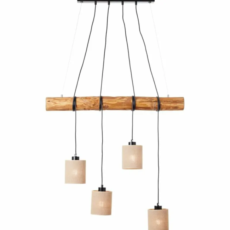Lampes En Tissu-Luminaires Brilliant Suspension Brilliant-Leuchten Vander Écru, Noir, 4 lumières