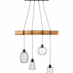 Lampes Vintages & Rétros-Luminaires Brilliant Suspension Brilliant-Leuchten Keyla Écru, Noir, 4 lumières