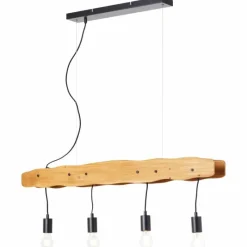Lampes Vintages & Rétros-Luminaires Brilliant Suspension Brilliant-Leuchten Baker Bois clair, Noir, 4 lumières
