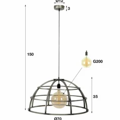 Lampes Industrielles-hofstein Suspension BROCKENDAAL Bronze, 1 lumière