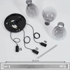 Suspension Verre Fumé-hofstein Suspension Brolla Noir, 3 lumières