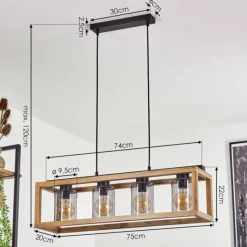 Luminaires Scandinaves-hofstein Suspension Brugg Noir, 4 lumières