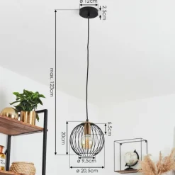 Lampes À Boules-hofstein Suspension Buihomau Noir, 1 lumière