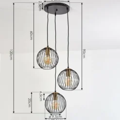 Lampes Vintages & Rétros-hofstein Suspension Buihomau Noir, 3 lumières