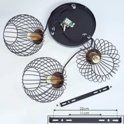 Lampes Vintages & Rétros-hofstein Suspension Buihomau Noir, 3 lumières