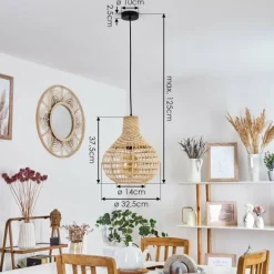 hofstein Suspension Bulach Noir, 1 lumière