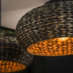 Style Boho-Chic-hofstein Suspension Burgase Anthracite, 2 lumières