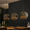 Style Boho-Chic-hofstein Suspension Burgase Anthracite, 3 lumières