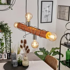 Luminaires Scandinaves-hofstein Suspension Burruyaco Gris, Écru, 4 lumières