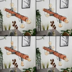 Luminaires Scandinaves-hofstein Suspension Burruyaco Gris, Écru, 6 lumières