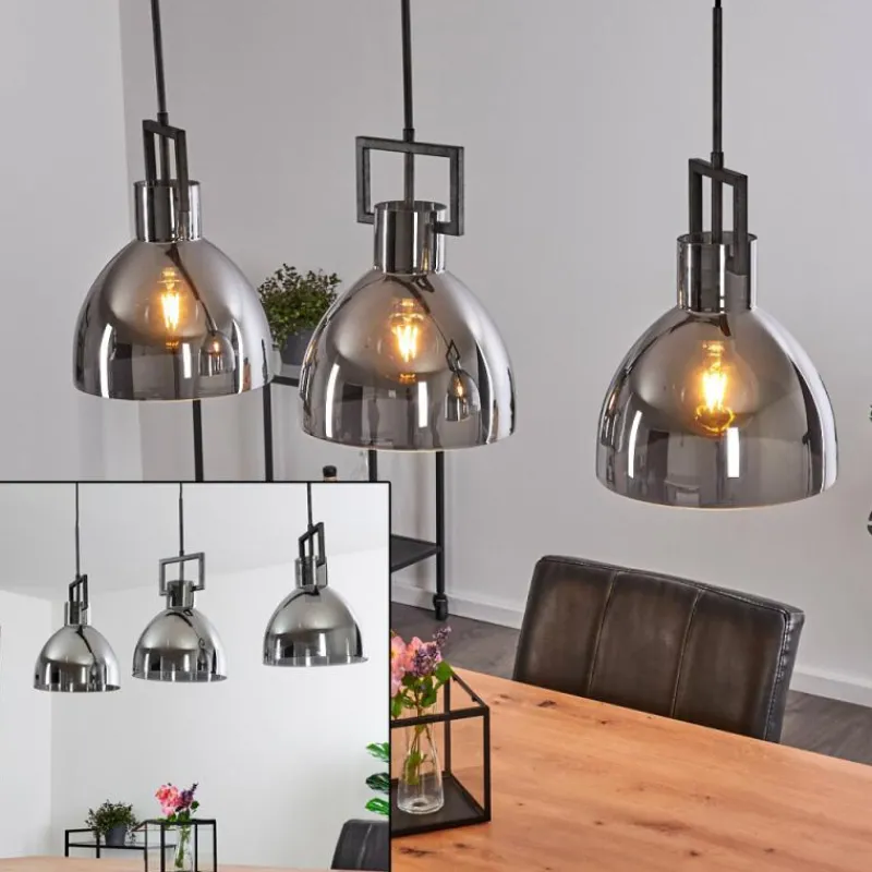 hofstein Suspension Buzova Gris, Noir, 3 lumières