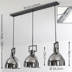hofstein Suspension Buzova Gris, Noir, 3 lumières
