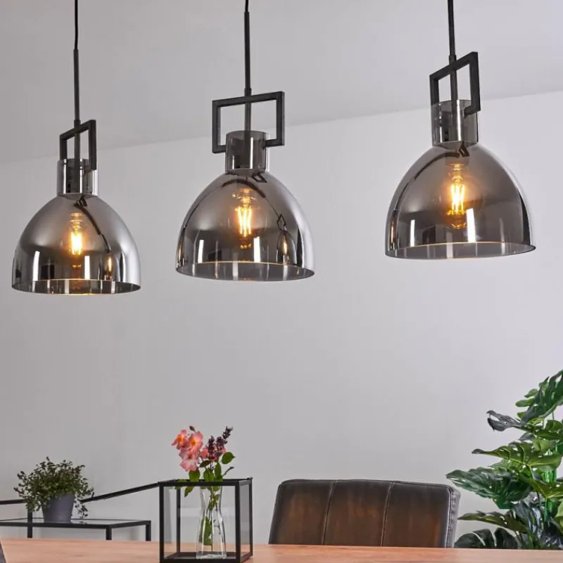 hofstein Suspension Buzova Gris, Noir, 3 lumières