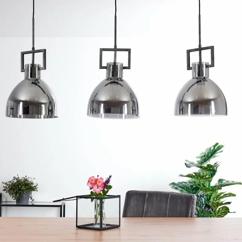 hofstein Suspension Buzova Gris, Noir, 3 lumières