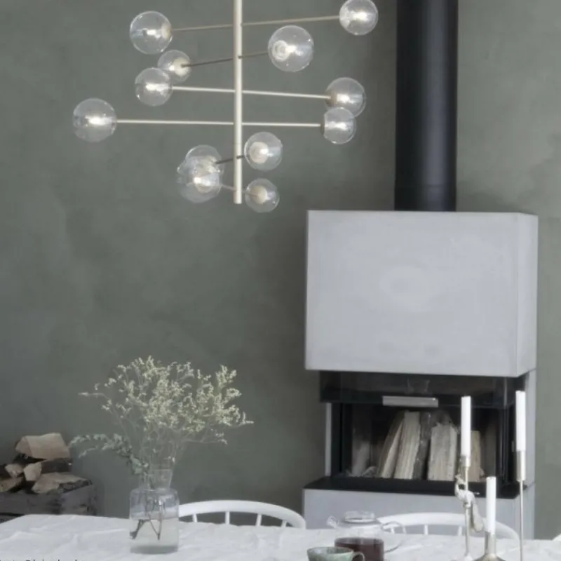 Lampes Dorées-By Rydéns Suspension By Rydens Avenue Or, 12 lumières