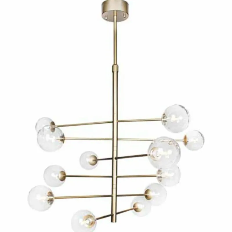 Lampes Dorées-By Rydéns Suspension By Rydens Avenue Or, 12 lumières