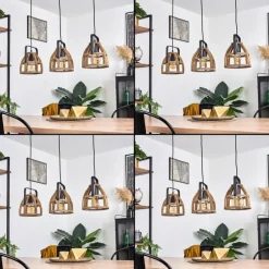 Style Boho-Chic-hofstein Suspension Cailara Écru, Noir, 3 lumières