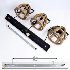 Style Boho-Chic-hofstein Suspension Cailara Écru, Noir, 3 lumières