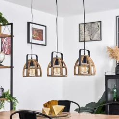 Style Boho-Chic-hofstein Suspension Cailara Écru, Noir, 3 lumières