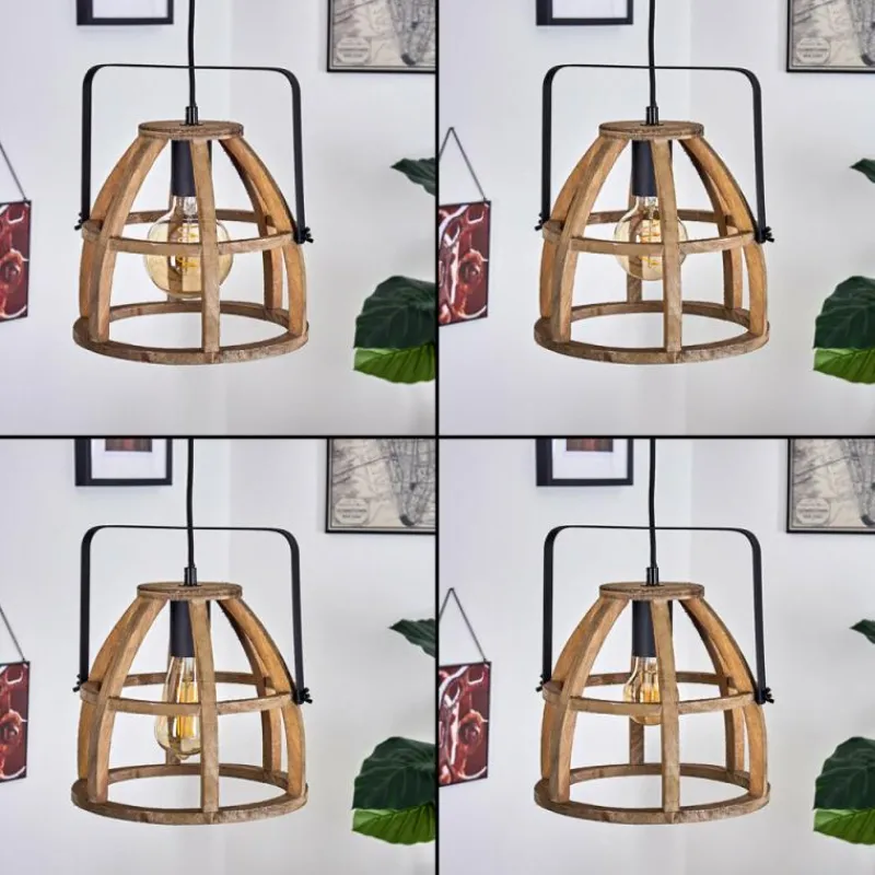 Style Boho-Chic-hofstein Suspension Cailara Écru, Noir, 1 lumière