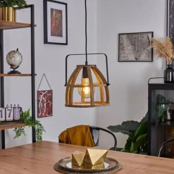 Style Boho-Chic-hofstein Suspension Cailara Écru, Noir, 1 lumière