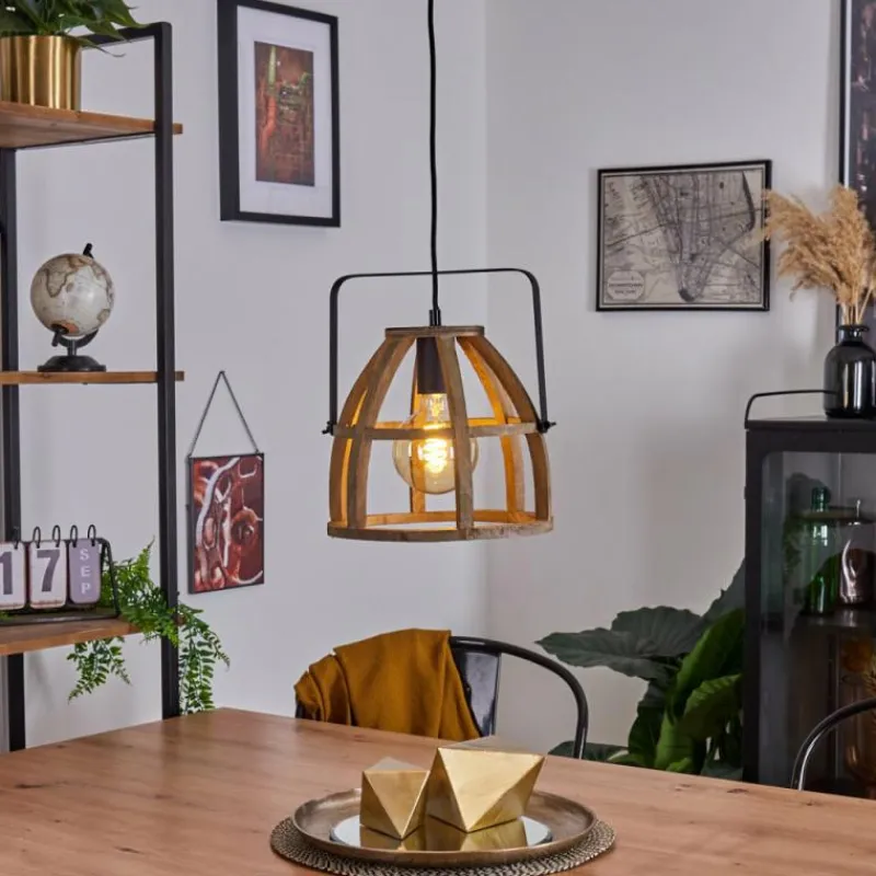 Style Boho-Chic-hofstein Suspension Cailara Écru, Noir, 1 lumière